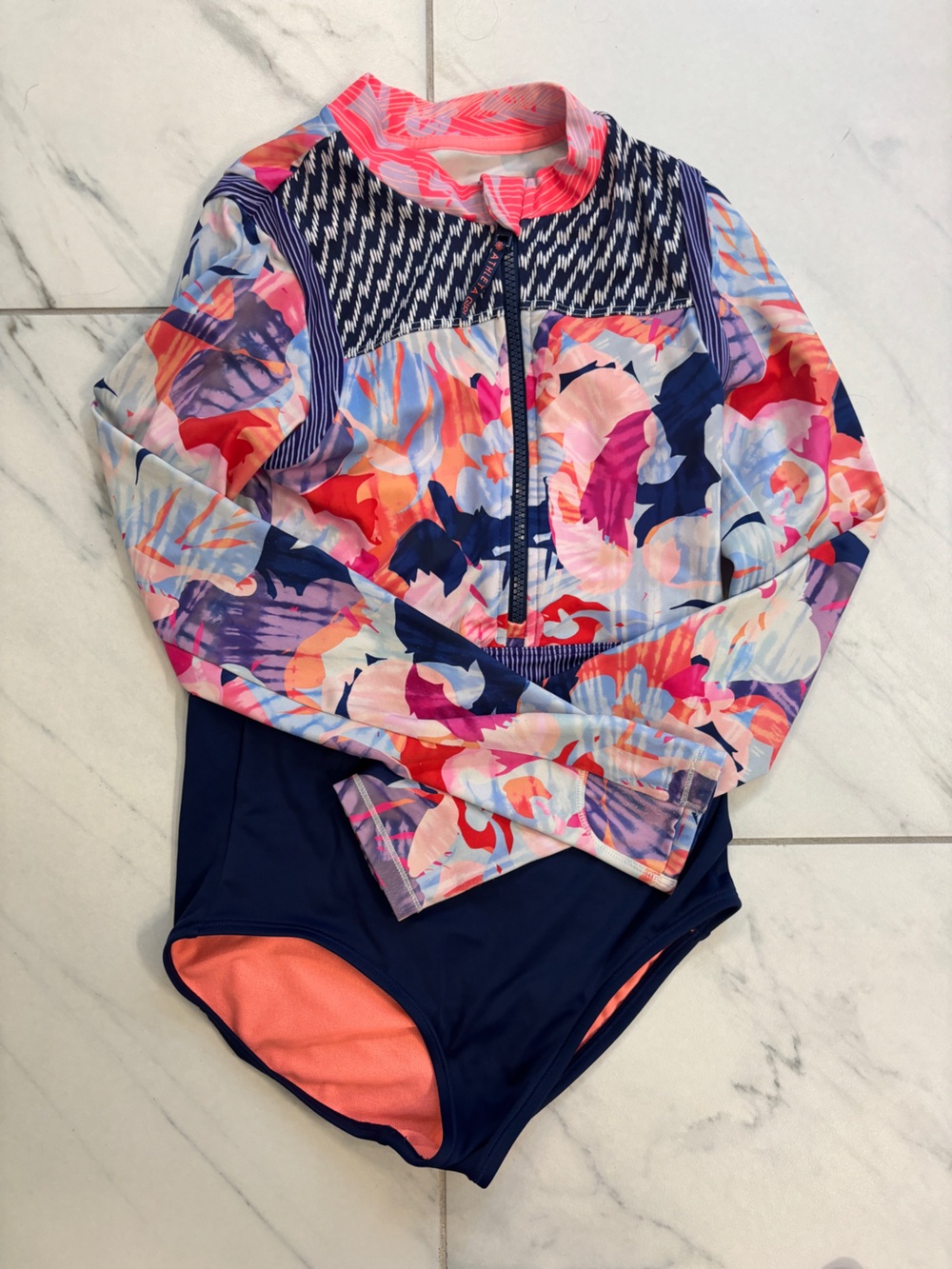 Athleta Girl Rash Guard One Piece Swim Suit - L/12